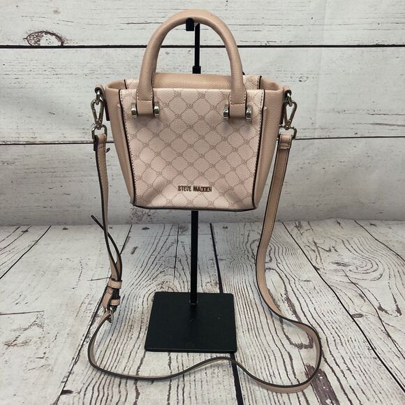 Steve Madden Fashion Pink Rosr Square Bag Women Shoulder Handbag Mini Logo - Picture 1 of 13